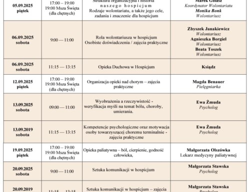 Kurs na wolontariusza opiekuńczego